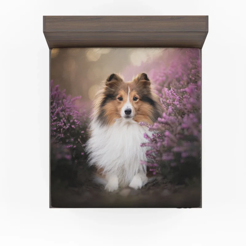 Heather Landscape: Shetland Sheepdog Quartet Fitted Sheet