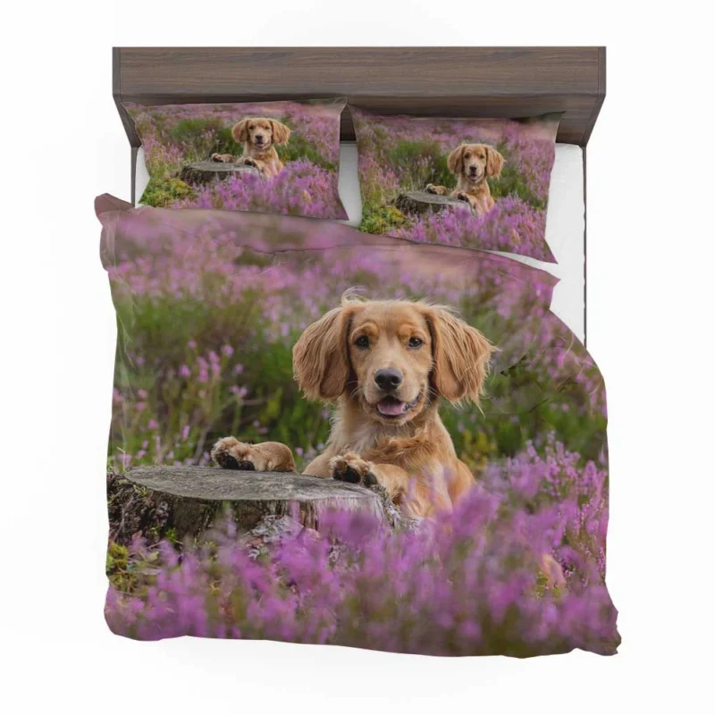 Heather Wonderland: Spaniel Quartet Bedding Set 1