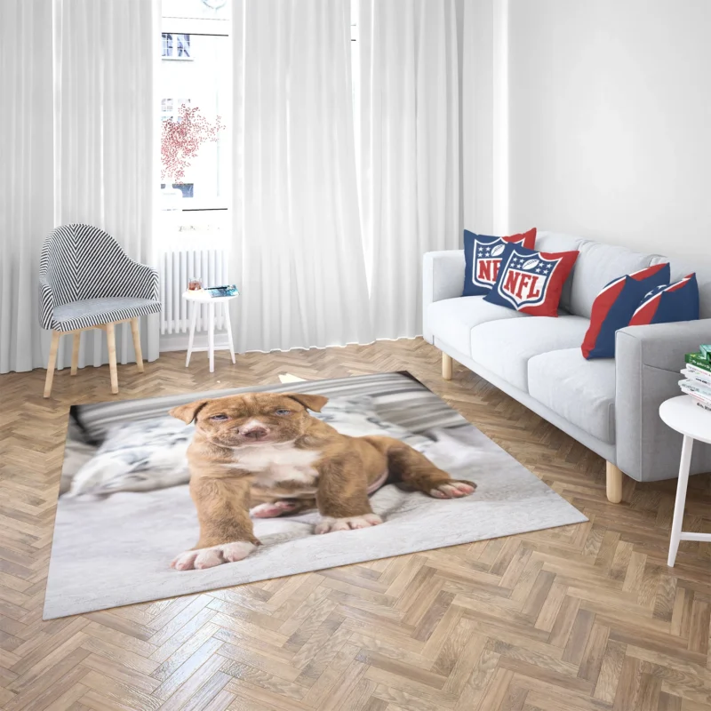 Holiday Puppy Delight: Pit Bull Quartet Floor Rug 2