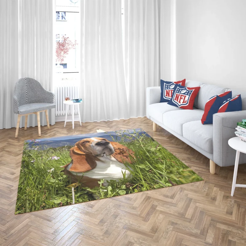 Hound Beauty and Basset Charm: Basset Hound Floor Rug 2