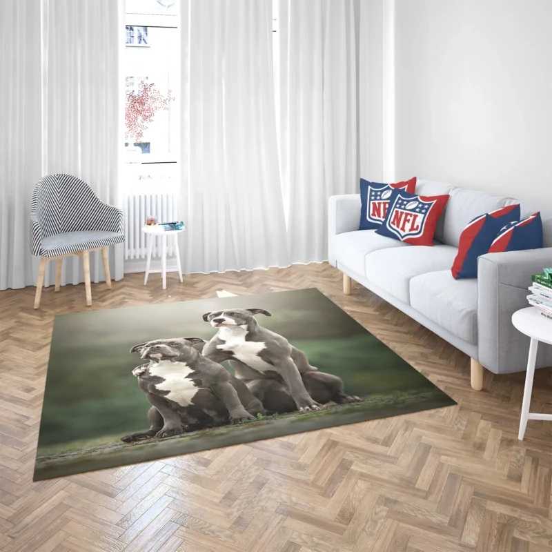 Iconic Strength: American Pit Bull Terrier Quartet Floor Rug 2