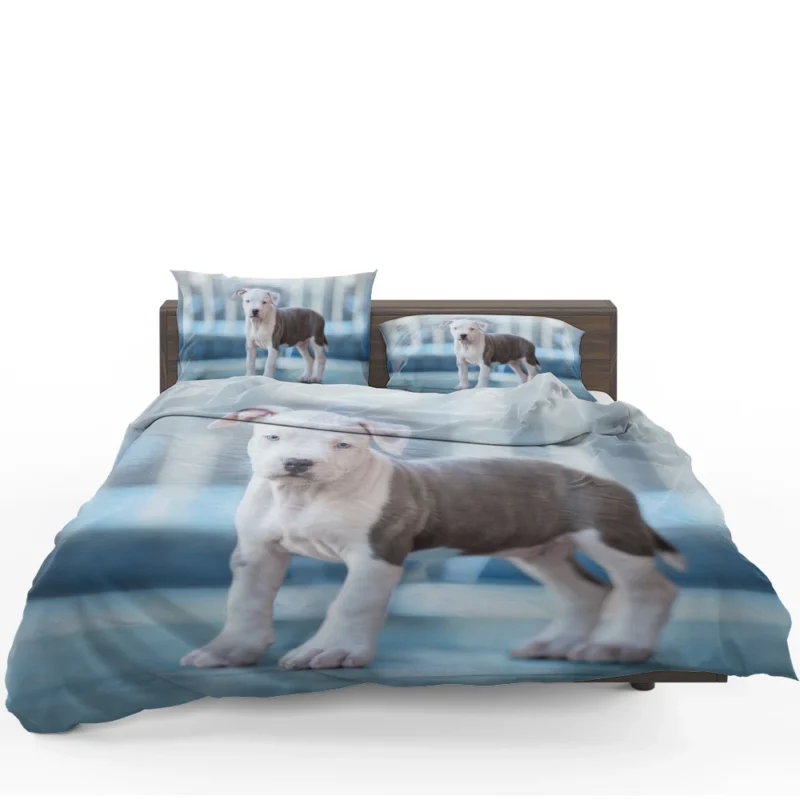 Joyful Bauble: American Pit Bull Terrier Puppy Quartet Bedding Set