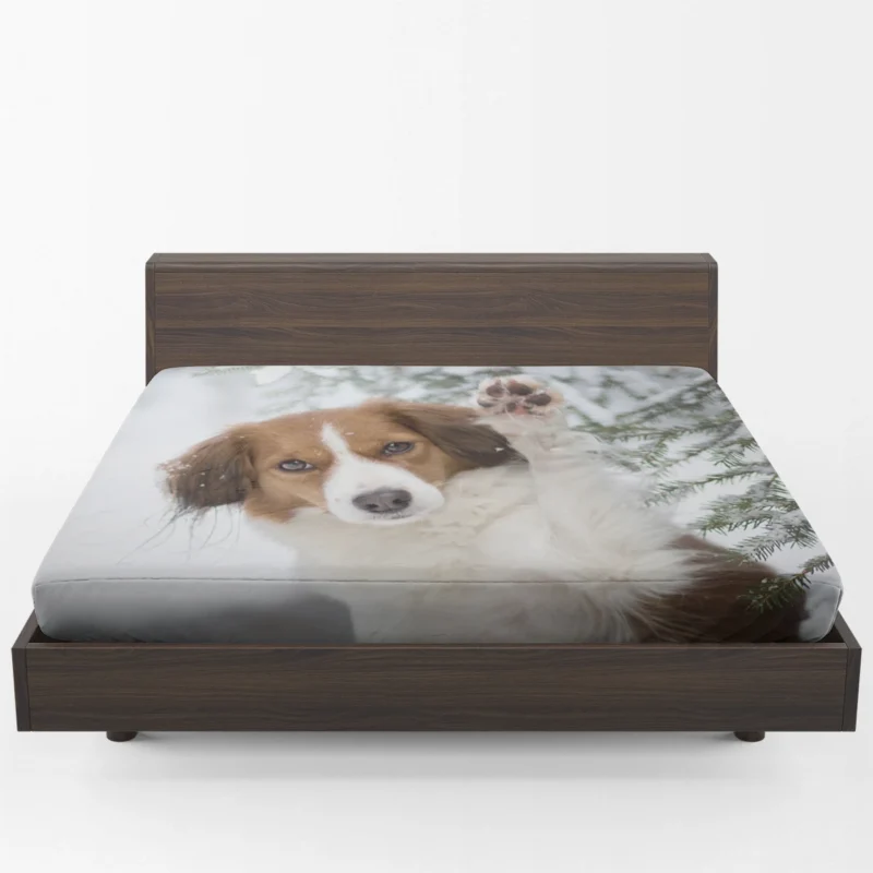 Kooikerhondje Quartet in Winter: Hi There ?? Fitted Sheet 1