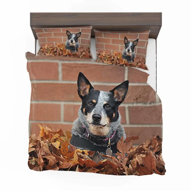 Leaf and Nature Beauty: Australian Cattle Dog Bedding Set 1