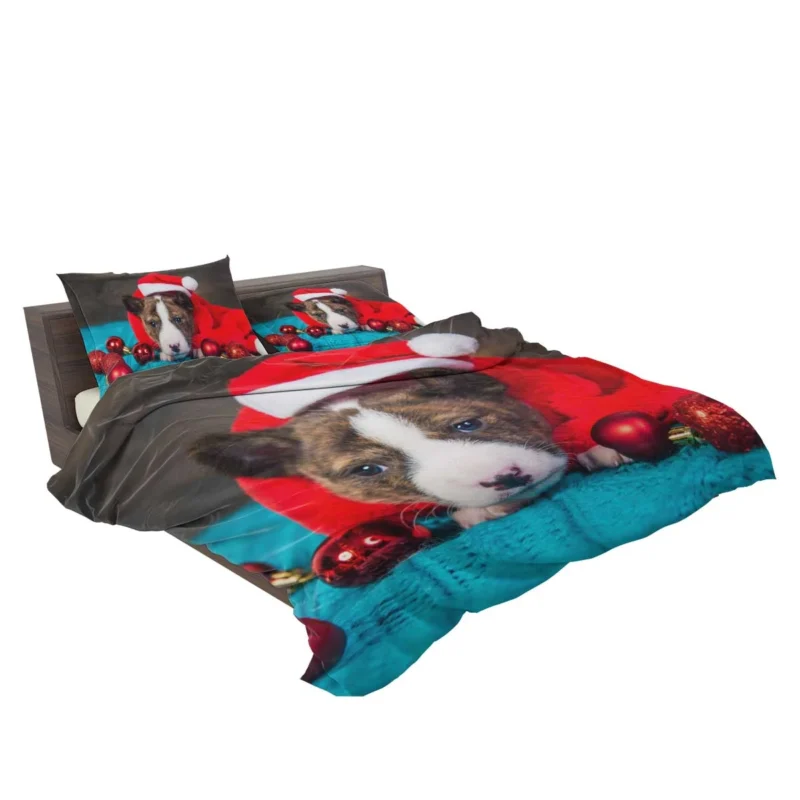 Little Canine Majesty: Pit Bull Santa Quartet Bedding Set 2