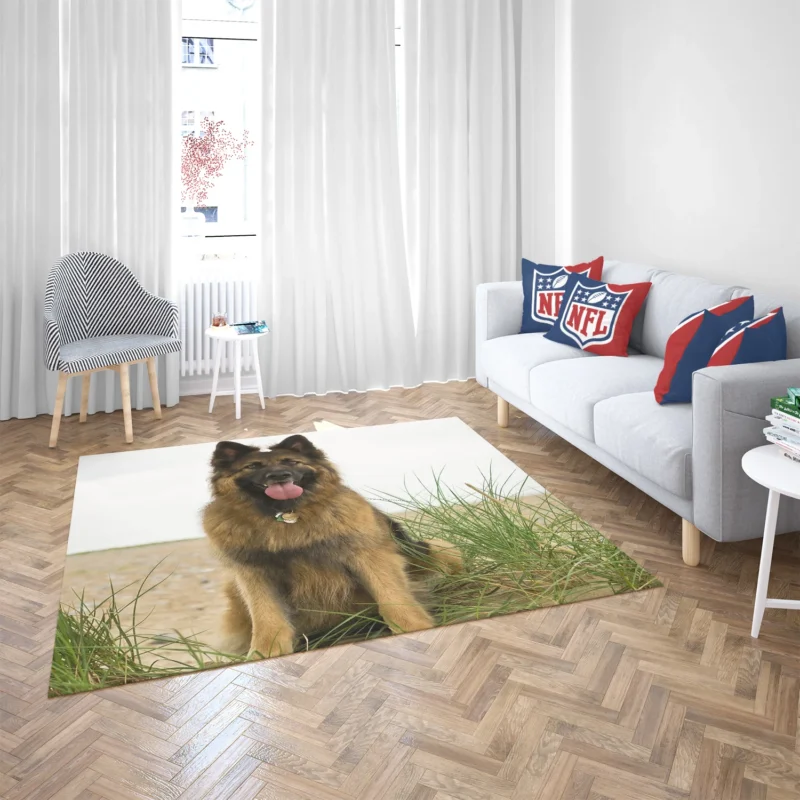 Long Haired German Shepherd: Vision of Elegance Floor Rug 2