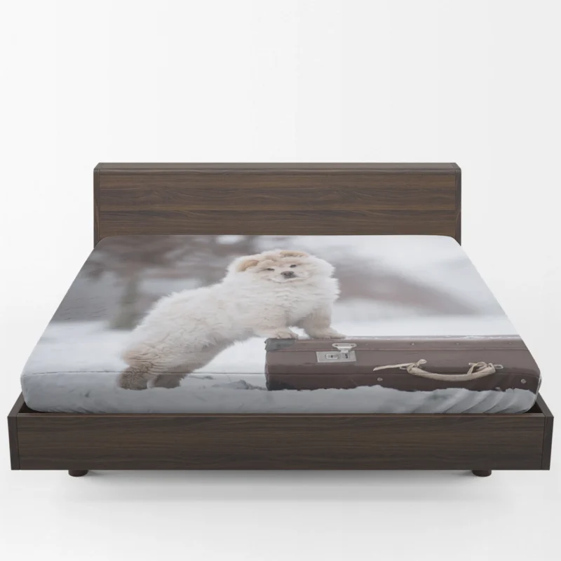 Lovable Bauble: Chow Chow Puppies Fitted Sheet 1