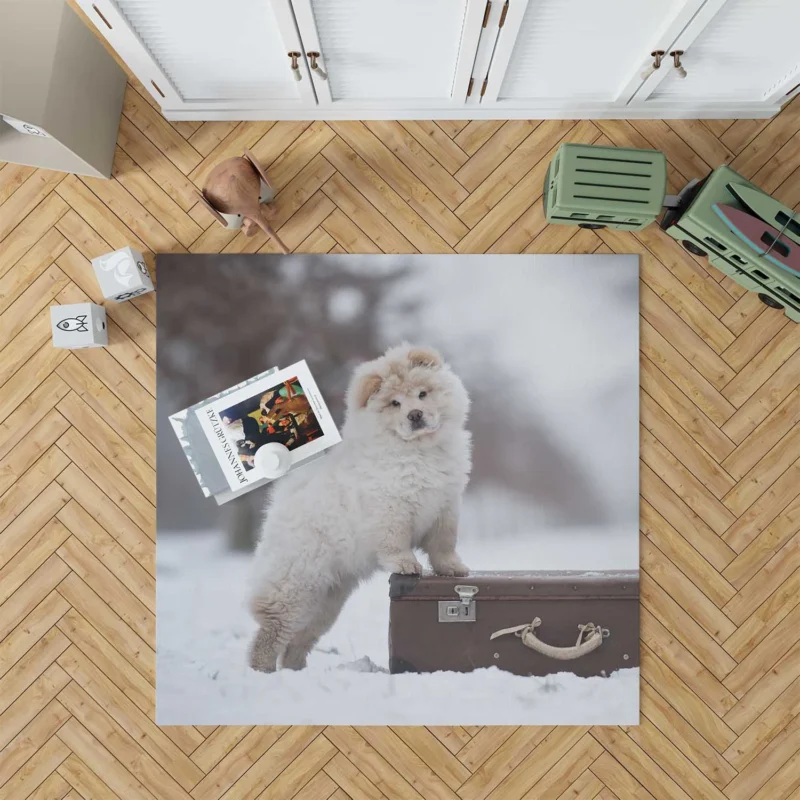 Lovable Bauble: Chow Chow Puppies Floor Rug