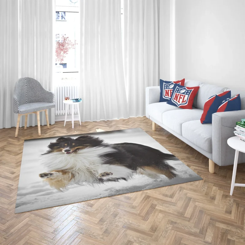 Loving Collie Beauty: Rough Collie Quartet Floor Rug 2