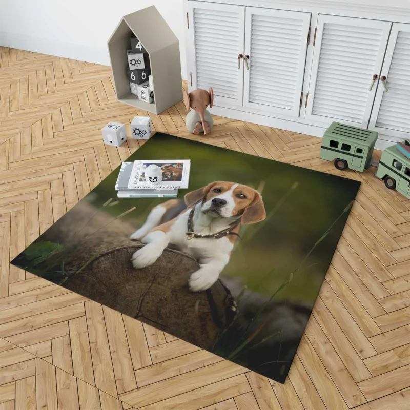 Loyal Beagle: The Endearing Beagle Breed Floor Rug 1