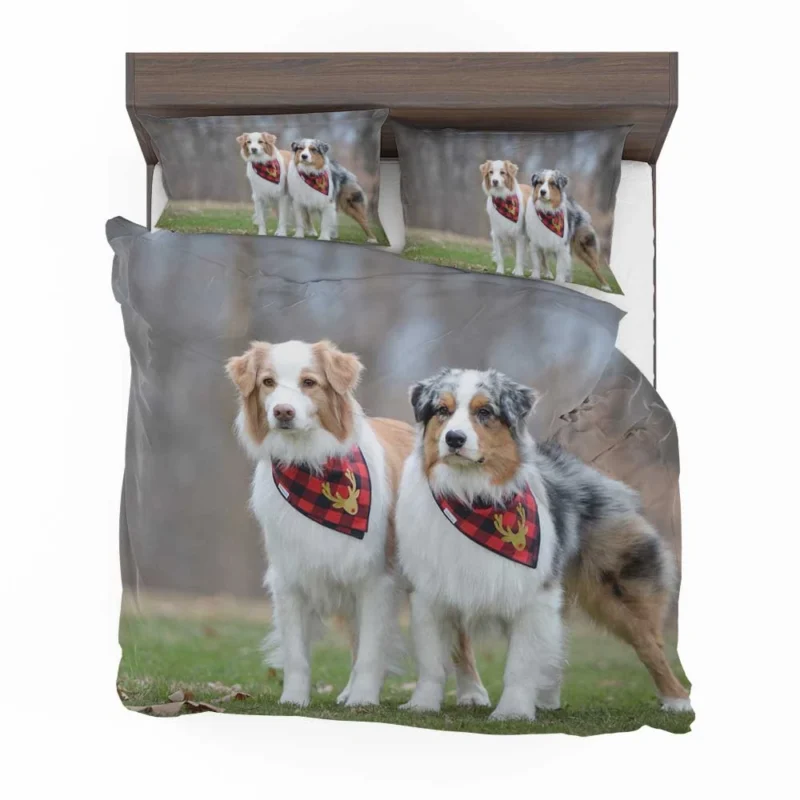 Loyal and Energetic Brave Dogs: Australian Shepherd Bedding Set 1