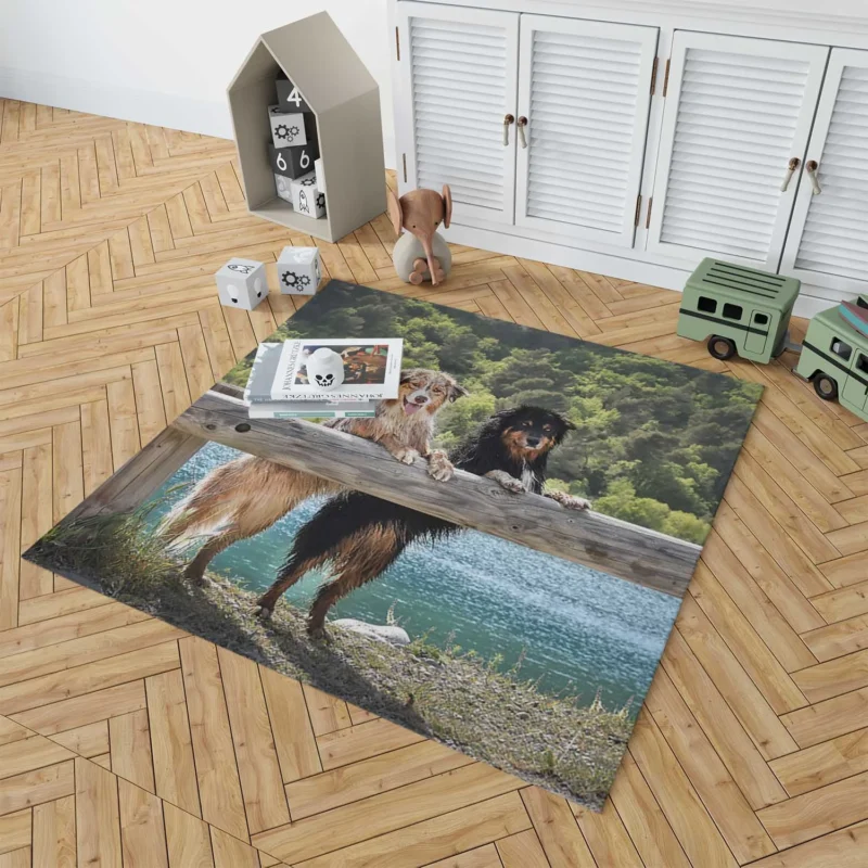 Loyal and Energetic Dogs: Australian Shepherd Floor Rug 1