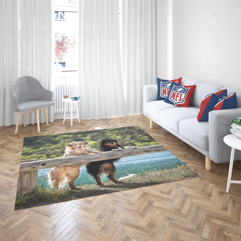 Loyal and Energetic Dogs: Australian Shepherd Floor Rug 2