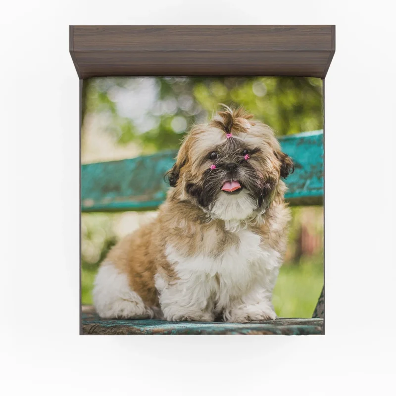 Magical Bokeh Setting: Shih Tzu Quartet Fitted Sheet