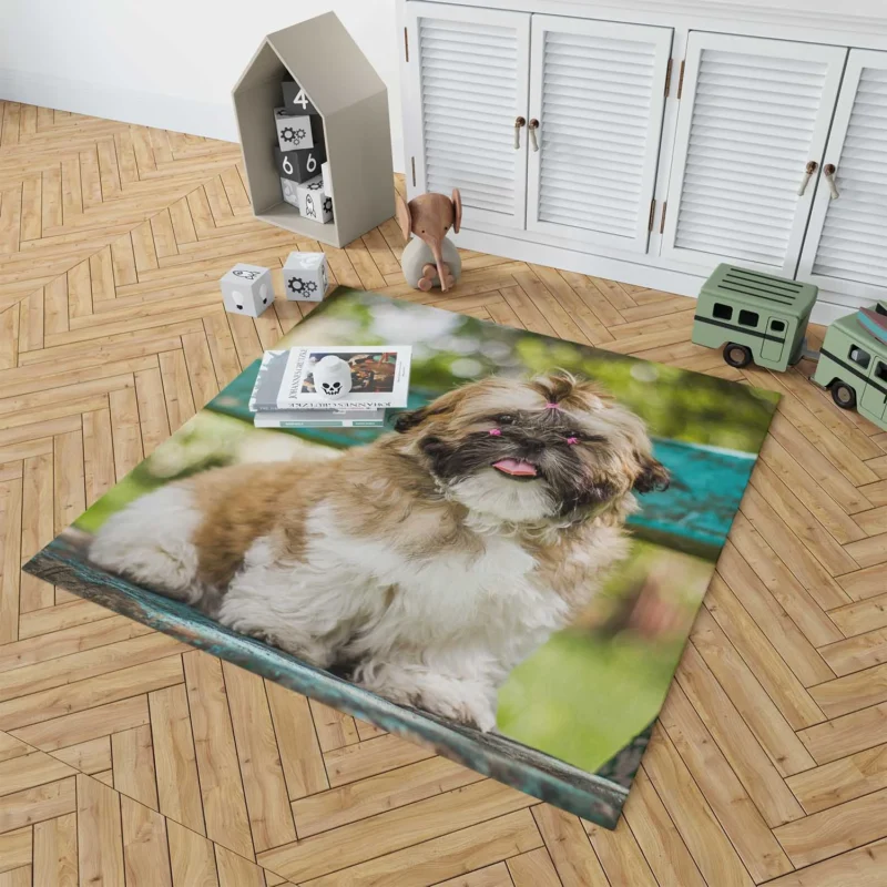 Magical Bokeh Setting: Shih Tzu Quartet Floor Rug 1