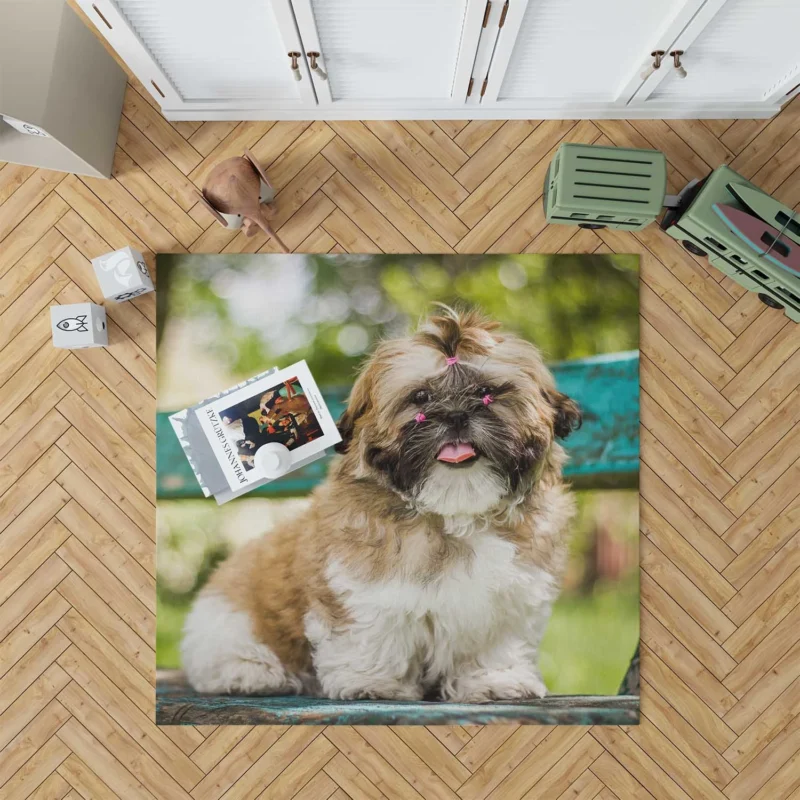 Magical Bokeh Setting: Shih Tzu Quartet Floor Rug