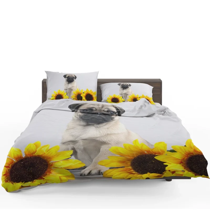 Majestic Pug Quartet: Fourfold Pug Bedding Set