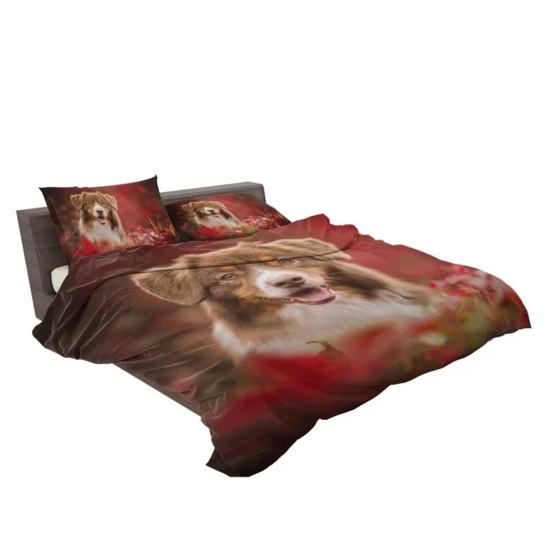 and Blurred Background: Australian Shepherd Bedding Set