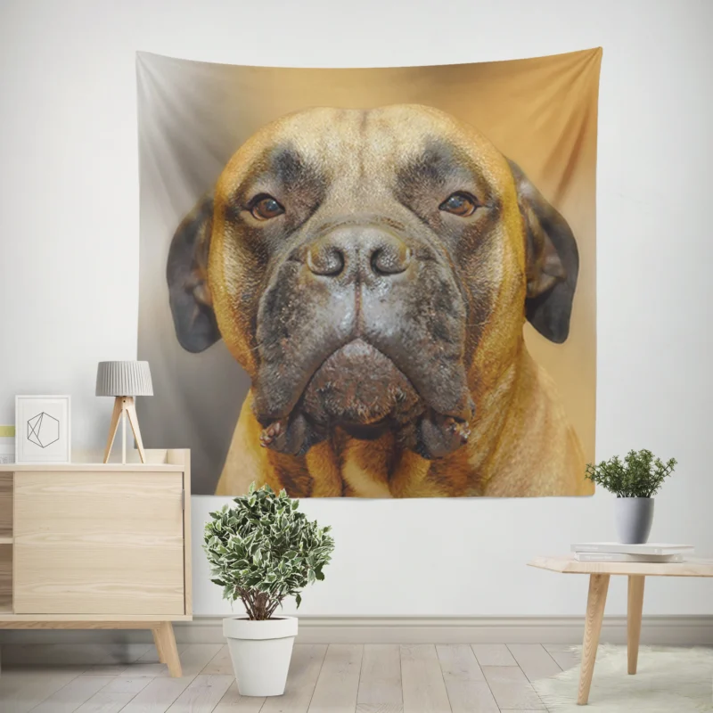 Muzzle Magic in Blur  Bullmastiff Quartet Wall Tapestry