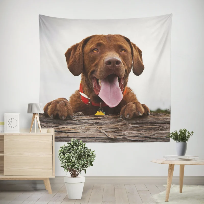 Nature Elegance Dog  Labrador Quartet Wall Tapestry