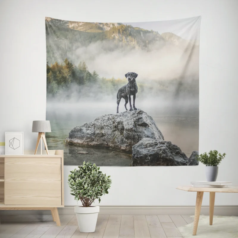 Nature Elegance Unleashed  Labrador Quartet Wall Tapestry