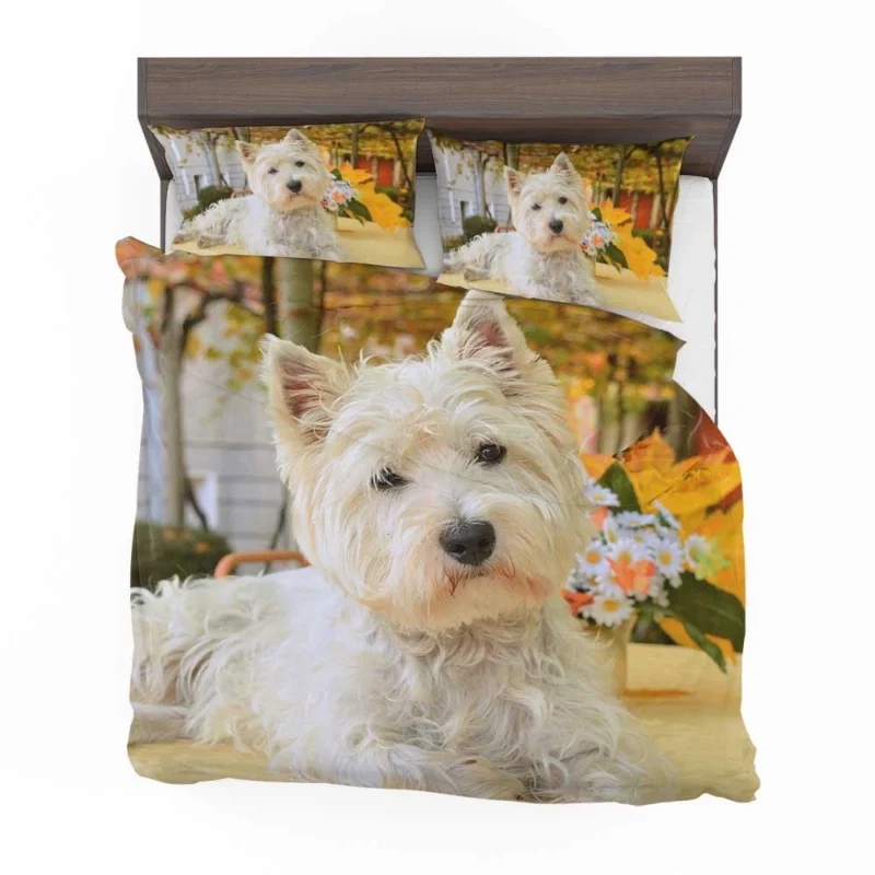 Overflowing Cute: West Highland White Terrier Quartet Bedding Set 1