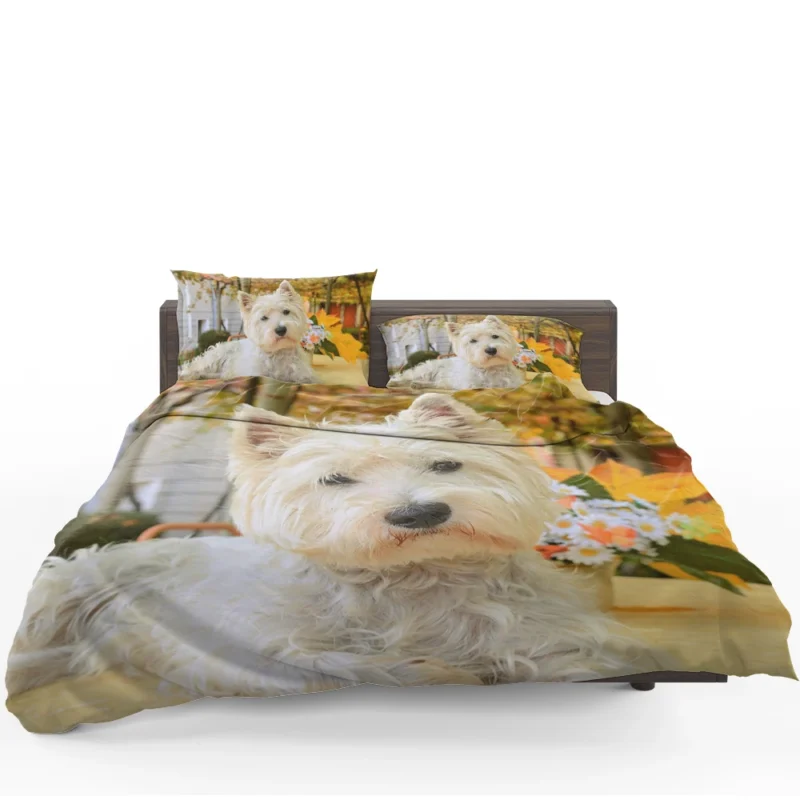 Overflowing Cute: West Highland White Terrier Quartet Bedding Set