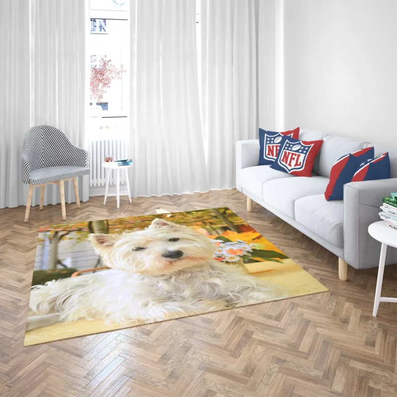 Overflowing Cute: West Highland White Terrier Quartet Floor Rug 2