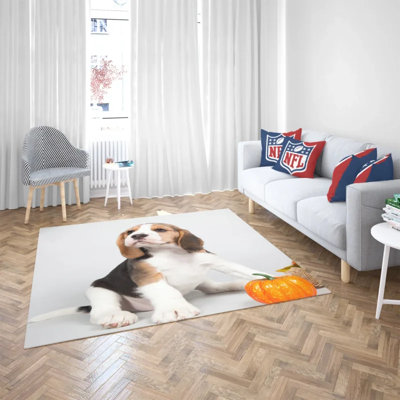 Playful Beagle Puppies: Beagle Floor Rug 2