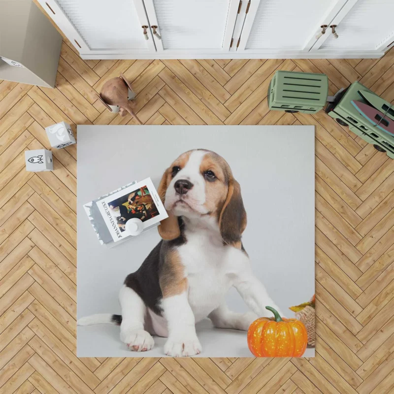 Playful Beagle Puppies: Beagle Floor Rug