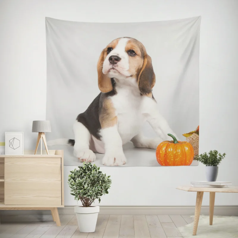 Playful Beagle Puppies  Beagle Wall Tapestry