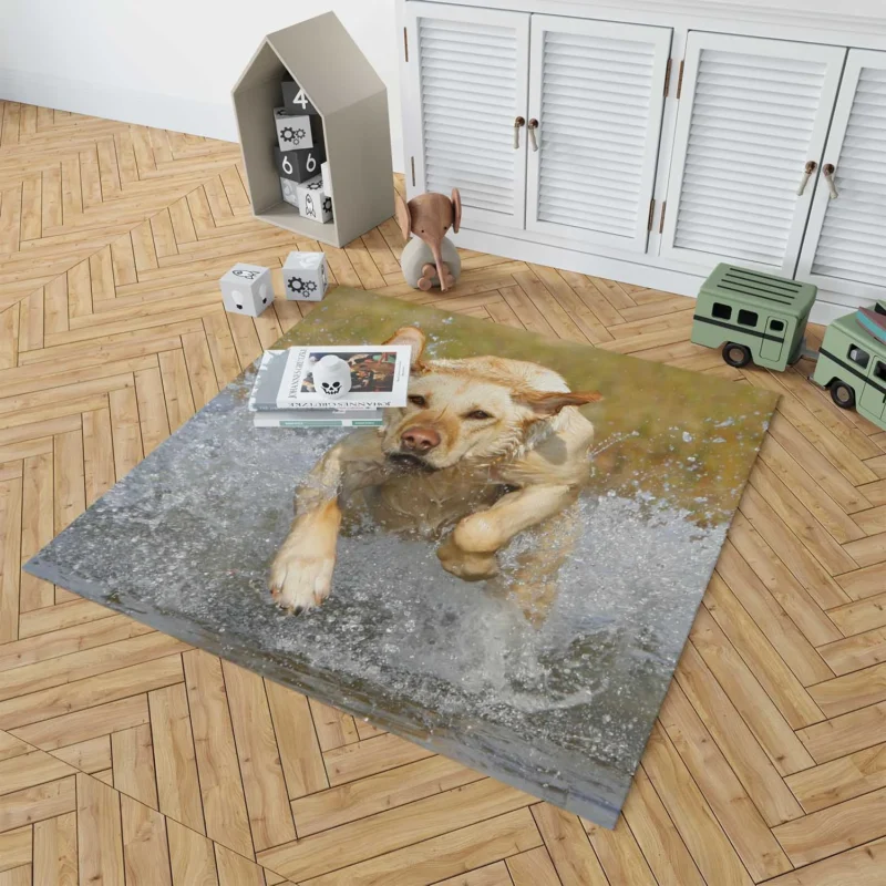 Playful Canine Puppies: Labrador Quartet Floor Rug 1