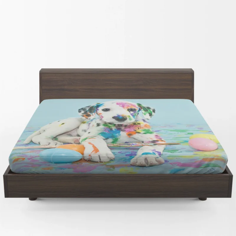 Playful Dalmatian Puppies: Dalmatian Quartet Fitted Sheet 1