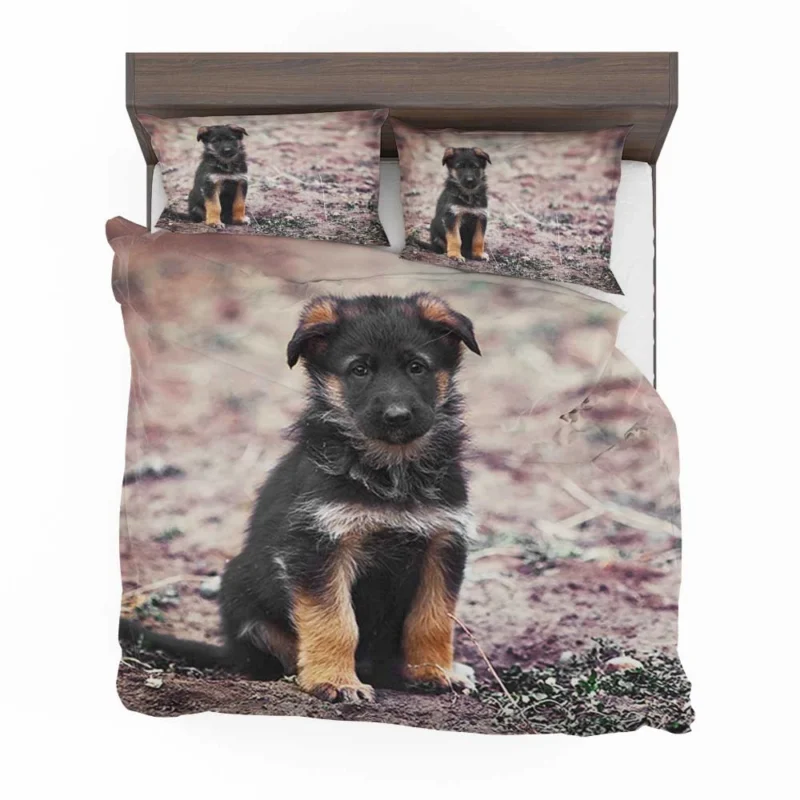 Playful Innocence: German Shepherd Puppy Bedding Set 1