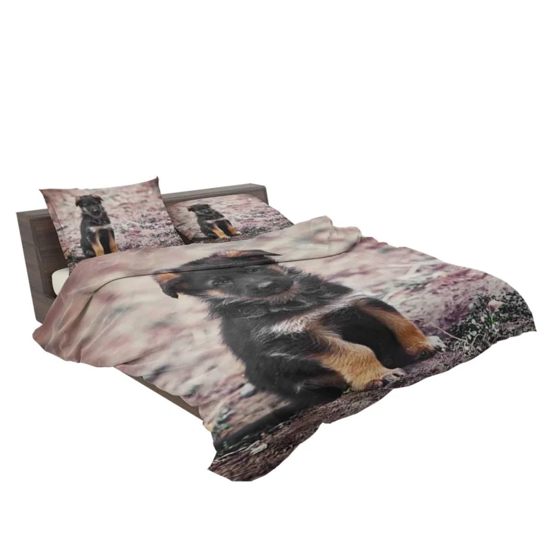 Playful Innocence: German Shepherd Puppy Bedding Set 2