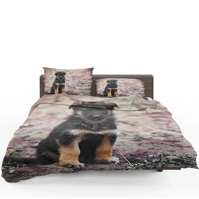 Playful Innocence: German Shepherd Puppy Bedding Set