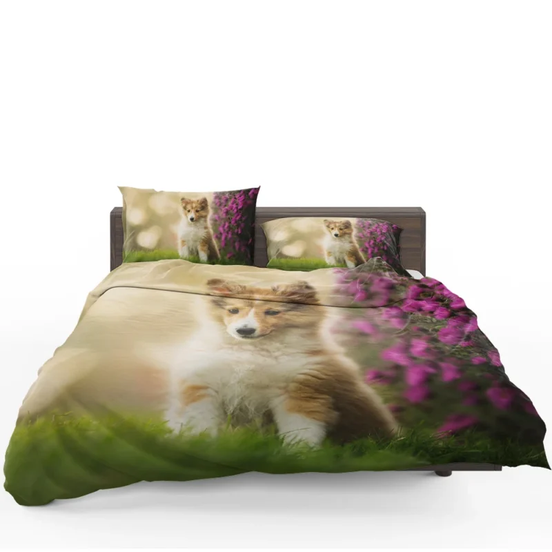 Playful Puppy Bauble: Shetland Sheepdog Quartet Bedding Set