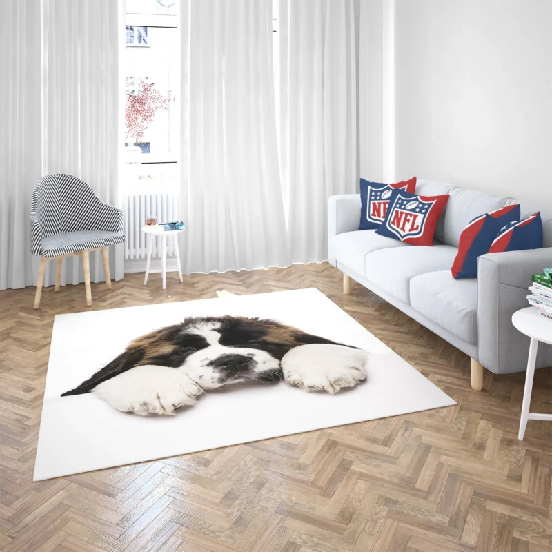 Playful Pups: Saint Bernard Quartet Floor Rug 2