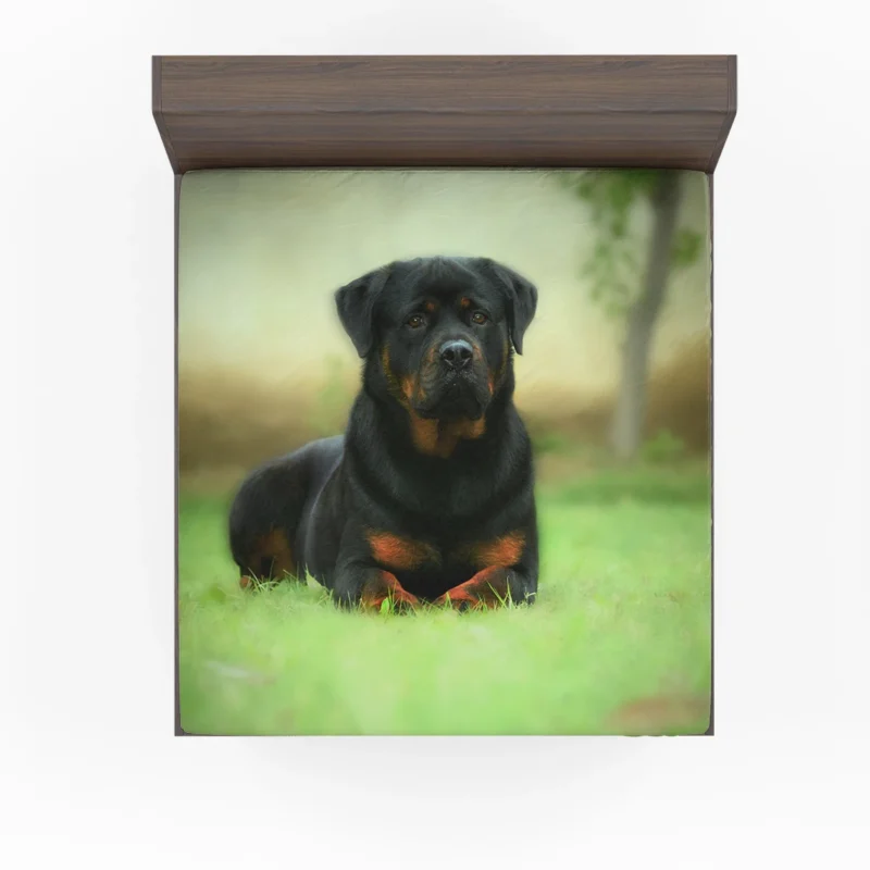 Playful Rottie Pups: Rottweiler Quartet Fitted Sheet