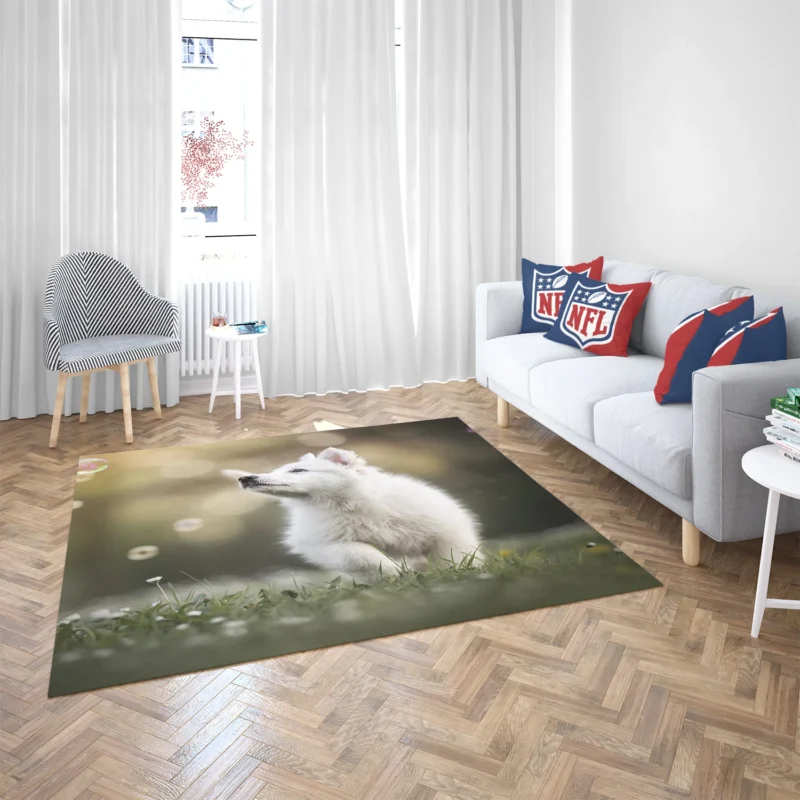 Playful Samoyed Puppy: Quartet Floor Rug 2