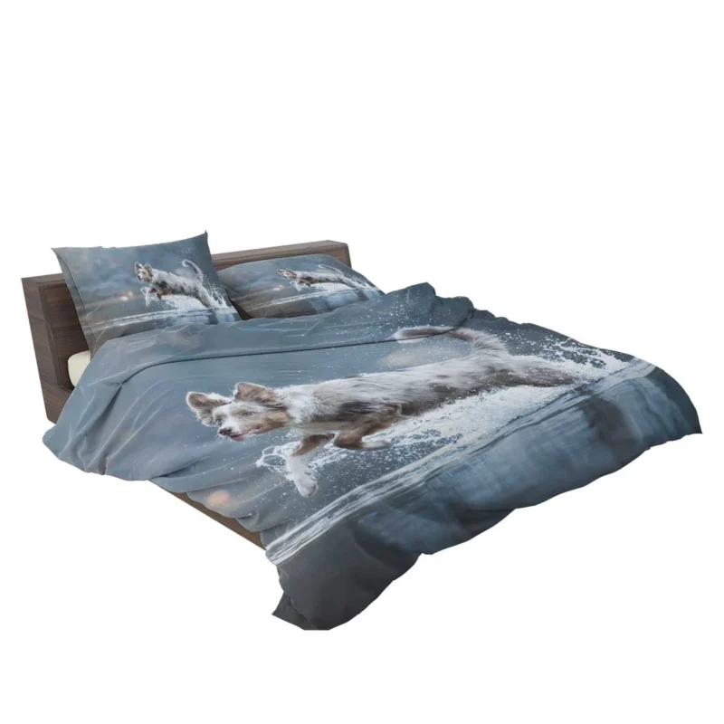 Playful Water Splash: Australian Shepherd Bedding Set 2