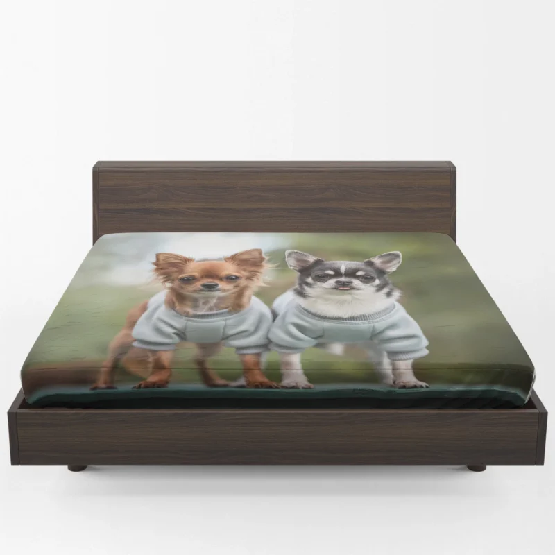 Precious Petite Paws: Chihuahua Quartet Fitted Sheet 1