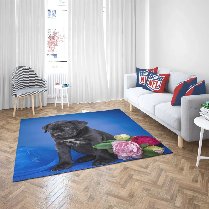 Puppies and Playful Baubles: Cane Corso Quartet Floor Rug 2