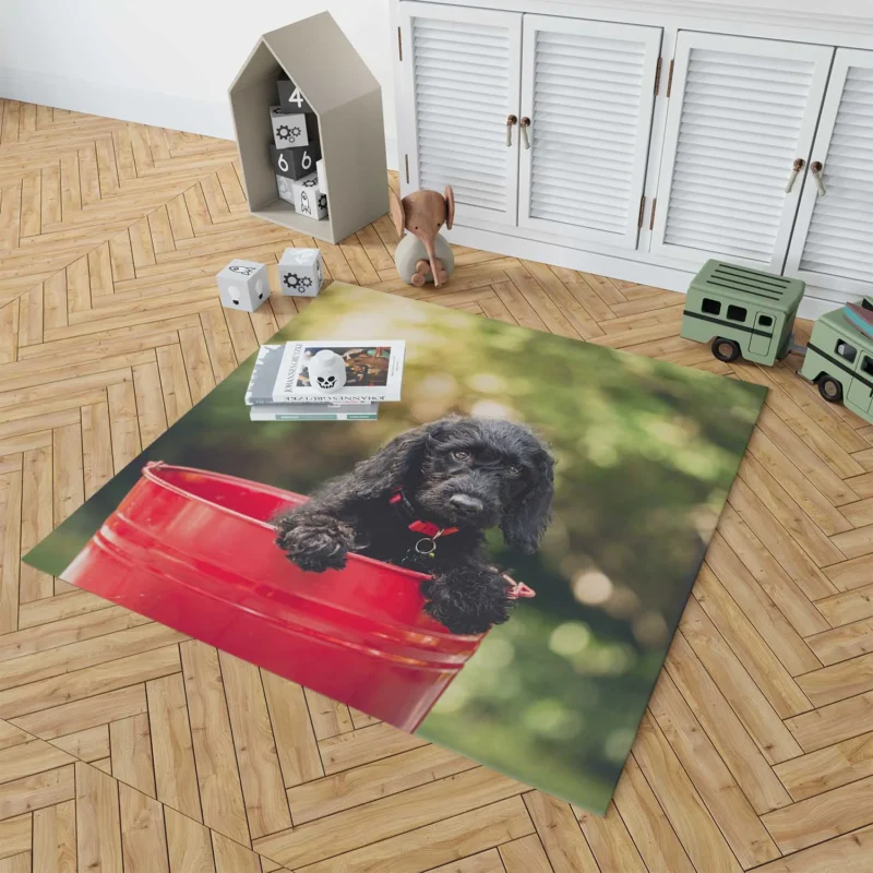 Puppy Bauble with Cocker Spaniels and Bokeh Floor Rug 1