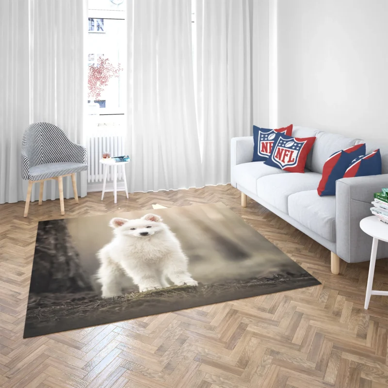 Puppy Dog: Samoyed Quartet Floor Rug 2