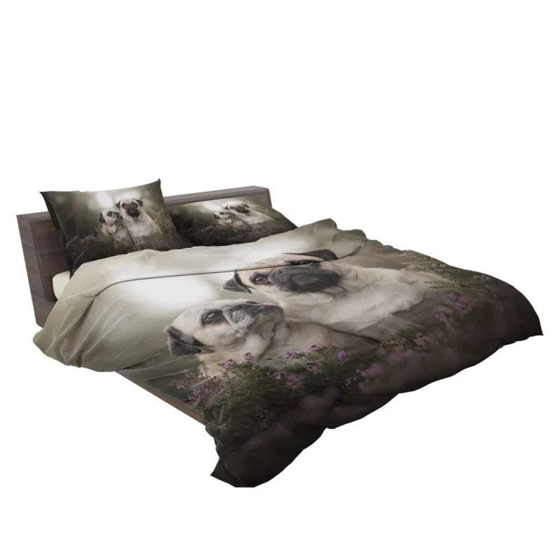 Puppy Muzzle and Bauble: Pug Quartet Bedding Set 2