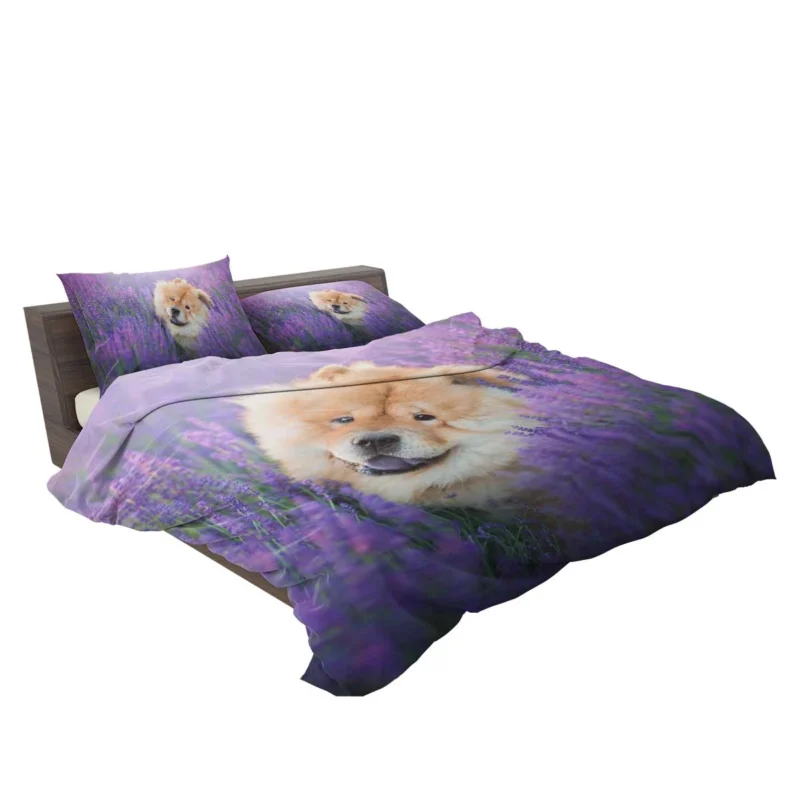 Purple Floral Elegance with Chow Chows Bedding Set 2