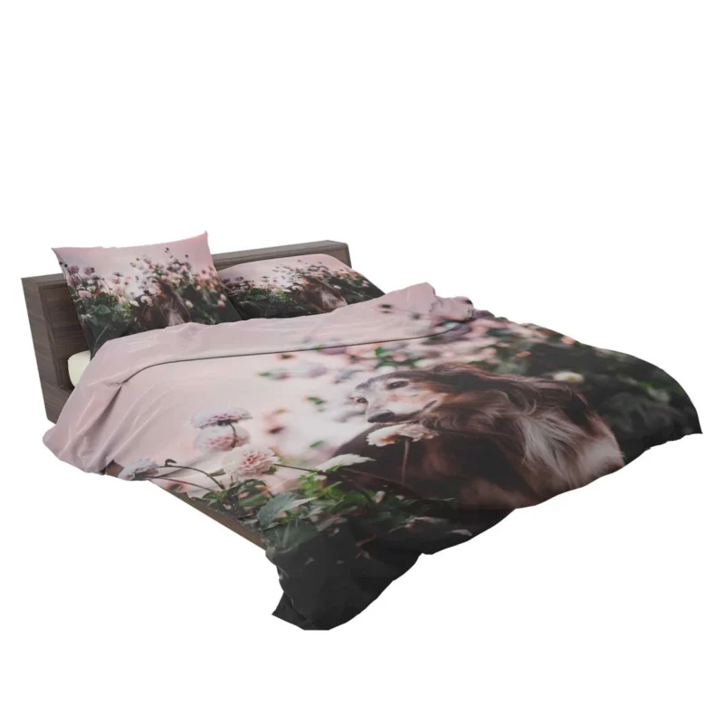 Quadruple Canine Elegance: Greyhound Poses Bedding Set 2