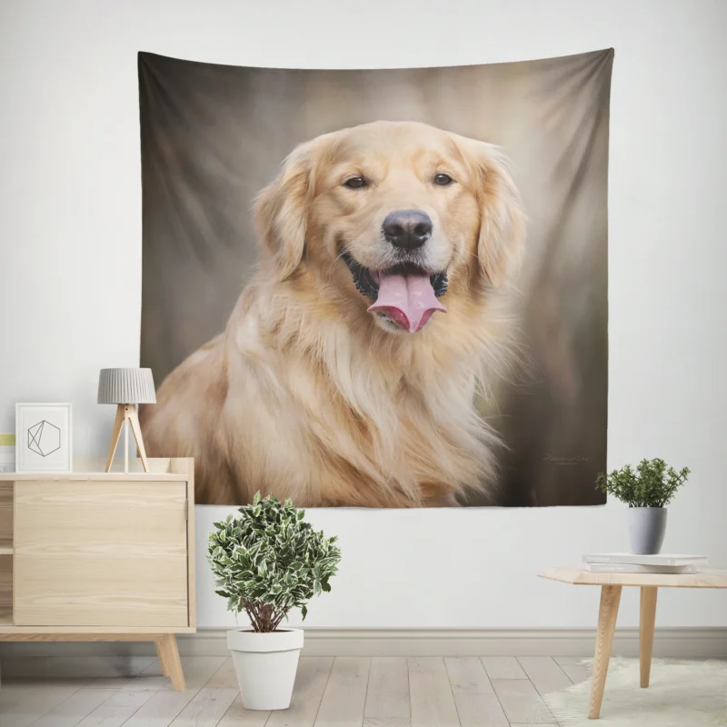 Quadruple Canine Grace  Golden Retrievers Wall Tapestry