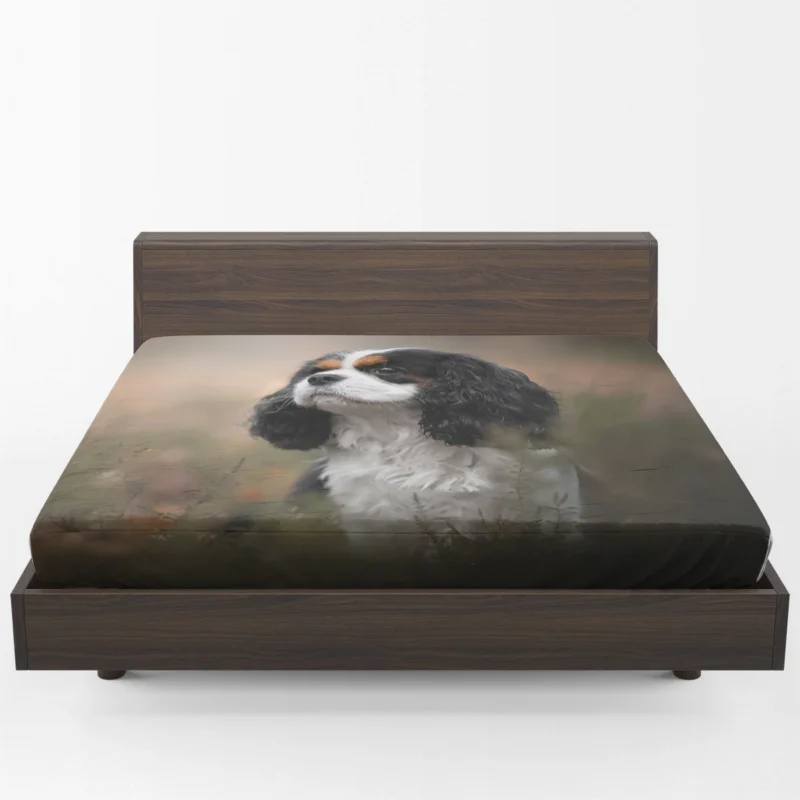 Quartet of Regal Companions: King Charles Spaniels Fitted Sheet 1